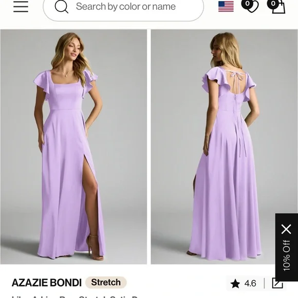 Azazie Bondi Lilac Maxi Dress - Picture 1 of 4